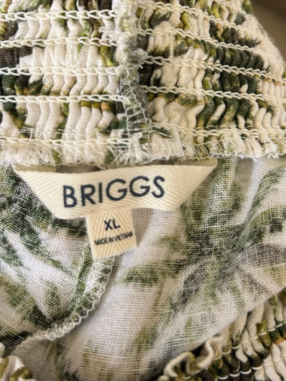 Linen Blend Palm Print Women’s Drawstring Shorts - Briggs XL
